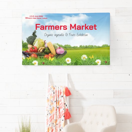 Banderoles produits de marché fermier aquarelle produits ferm (En situation)