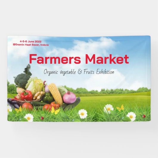 Banderoles produits du marché des agriculteurs aquarelle ferm (Horizontal)