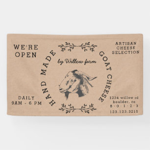 Banderoles Produits laitiers de chèvre vintages ferme frais