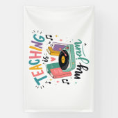 Banderoles Prof Enseignement Rétro Est Mon Jam Disque Vinyle (Verticale)