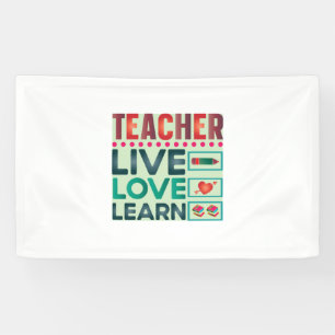 Banderoles Professeur Cadeaux Enseignant Live Love Learn