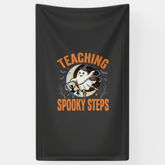 Banderoles Professeur de danse Halloween pas effrayants (Vertical)
