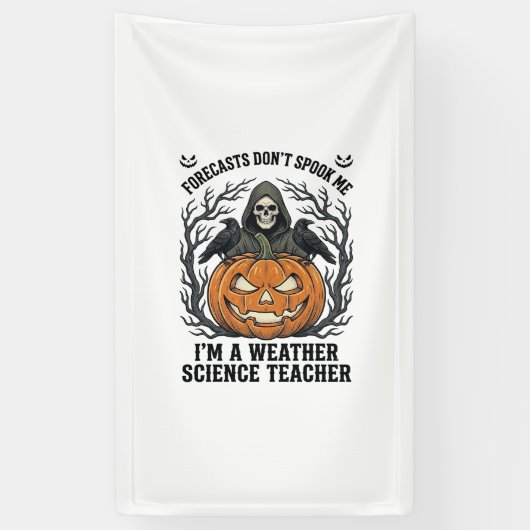 Banderoles Professeur Météo Halloween Épouvantable Faucheur C (Vertical)