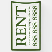 Banderoles Professionnel de location blanche et verte (Vertical)