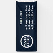 Banderoles Professionnel Logo d'entreprise Moderne Marine Ble (Vertical)