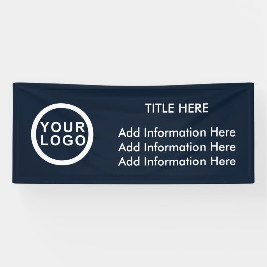 Banderoles Professionnel Logo d'entreprise Moderne Marine Ble (Horizontal)