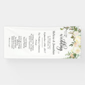 Banderoles Programme crème blanc floral de mariage (Horizontal)