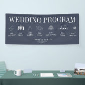 Banderoles Programme de mariage bleu marine (Salon professionnel)