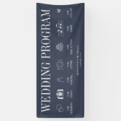 Banderoles Programme de mariage bleu marine (Vertical)