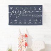 Banderoles Programme de mariage bleu marine (En situation)