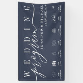 Banderoles Programme de mariage bleu marine (Vertical)