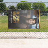 Banderoles Programme funéraire moderne Gold et Black Bold Pho (En situation)