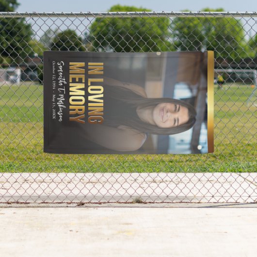 Banderoles Programme funéraire moderne Gold et Black Bold Pho (En situation)