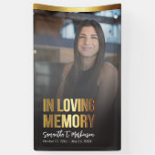 Banderoles Programme funéraire moderne Gold et Black Bold Pho (Vertical)