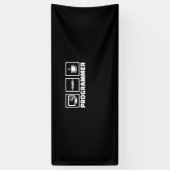 Banderoles Programmeur Écrire Code Et Boire Café (Vertical)