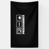 Banderoles Programmeur Écrire Code Et Boire Café (Vertical)