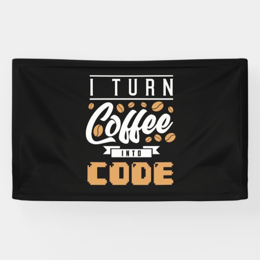 Banderoles Programmeur Transformez Le Café En Code (Horizontal)