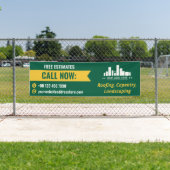 Banderoles Promo du logo Green Yellow Small Business Call Now (En situation)