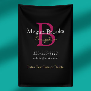 Banderoles Promo Entreprise, Nom, Monogramme & Titre sur Fond