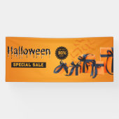 Banderoles Promotion de la vente Halloween orange et noir (Horizontal)