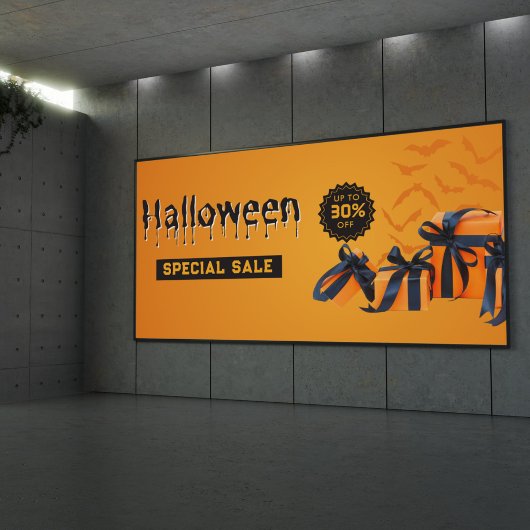 Banderoles Promotion de la vente Halloween orange et noir