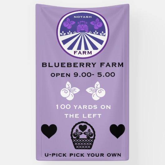 Banderoles Promotion U-Pick Blueberry Farm (Vertical)