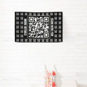 Banderoles Promotional QR code (editable) plus Logo Pattern (Insitu)