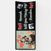 Banderoles Proposition de mariage | Art pop rétro romantique (Vertical)