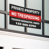 Banderoles Propriété privée Texte et couleur personnalisés (Bâtiment extérieur)