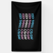 Banderoles Protéger les enfants trans - Onde à drapeau trans (Vertical)