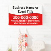 Banderoles Publicité commerciale personnalisée en rouge et bl (En situation)