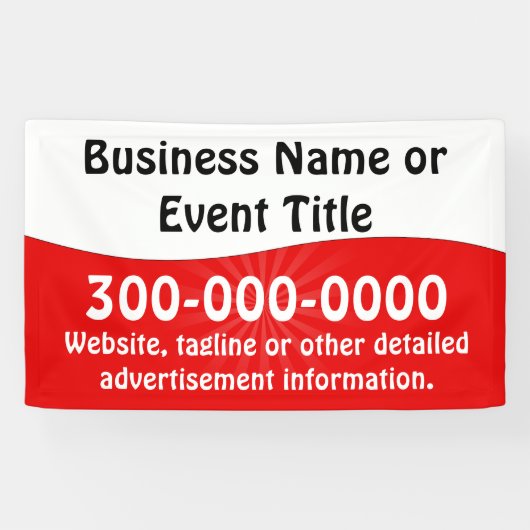 Banderoles Publicité commerciale personnalisée en rouge et bl (Horizontal)