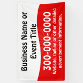 Banderoles Publicité commerciale personnalisée en rouge et bl (Vertical)