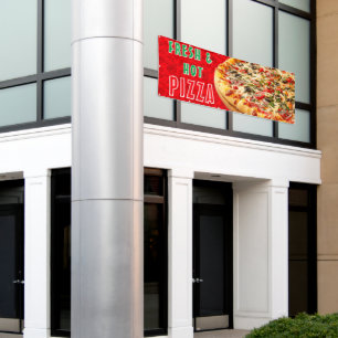 Banderoles Publicité pour Fresh & Hot Pizza Cheesy Pepperoni
