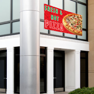 Banderoles Publicité pour Pizza Fraîche & Chaude au Pepperoni