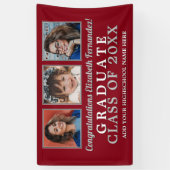 Banderoles Puis et maintenant Couleurs de l'école Graduation (Vertical)