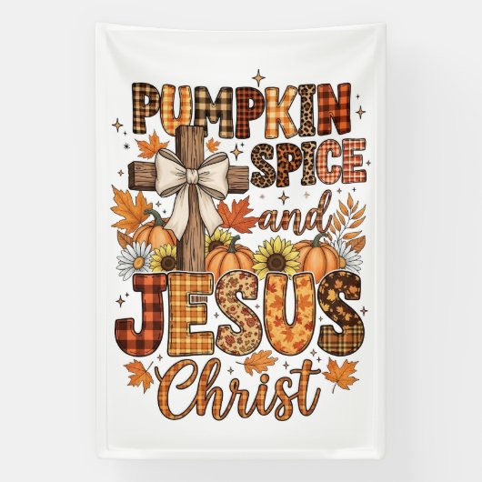 Banderoles Pumpkin Spice and Jesus Christ (Verticale)