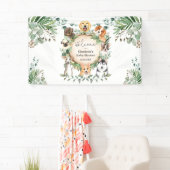 Banderoles Puppy Chien vert Baby shower Feuille Bienvenue (En situation)