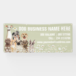 Banderoles Puppy en fleurs douce verte pour toilettage de chi