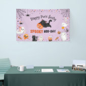 Banderoles Pur Éffrayant Boo-day Cat Halloween Anniversaire (Salon professionnel)