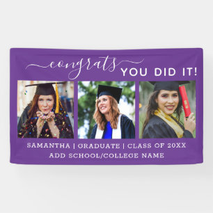 Banderoles Purple 3 Photo Félicats Graduate 2022 Graduation