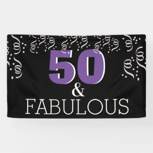 Banderoles Purple 50 Fabuleux Joyueux 50e Anniversaire
