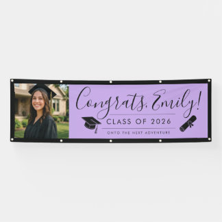 Banderoles PURPLE & BLK 2026 | Graduation Banner with Photo