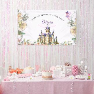 Banderoles Purple Castle Fairytale Anniversaire Thème avec Fa