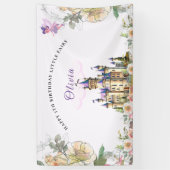 Banderoles Purple Castle Fairytale Birthday Theme with Fairy (Vertical)