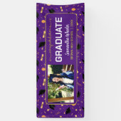 Banderoles Purple Congrats Diplômé sur mesure Photo Graduatio (Vertical)