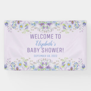 Banderoles Purple et bleu Floral Baby Boy Douche