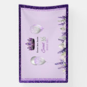 Banderoles Purple étincelle Douce 16 Anniversaire fête (Verticale)