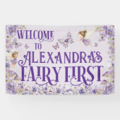 Banderoles Purple Floral Fairy First Birthday Welcome (Horizontal)
