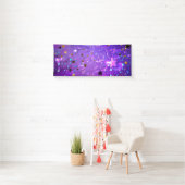 Banderoles Purple foil background with Stars (En situation)